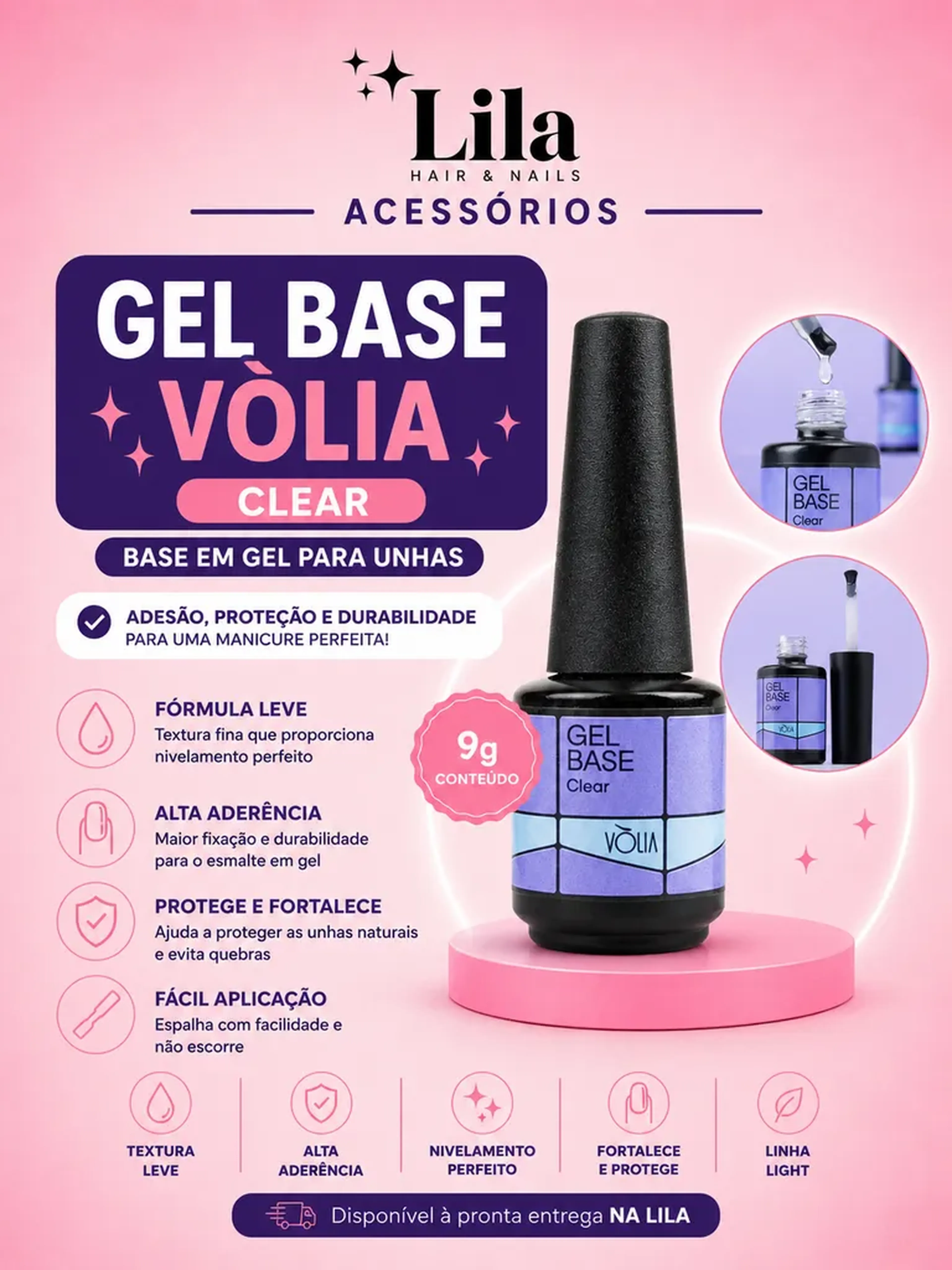 Gel Base Vòlia Clear 9g imagem