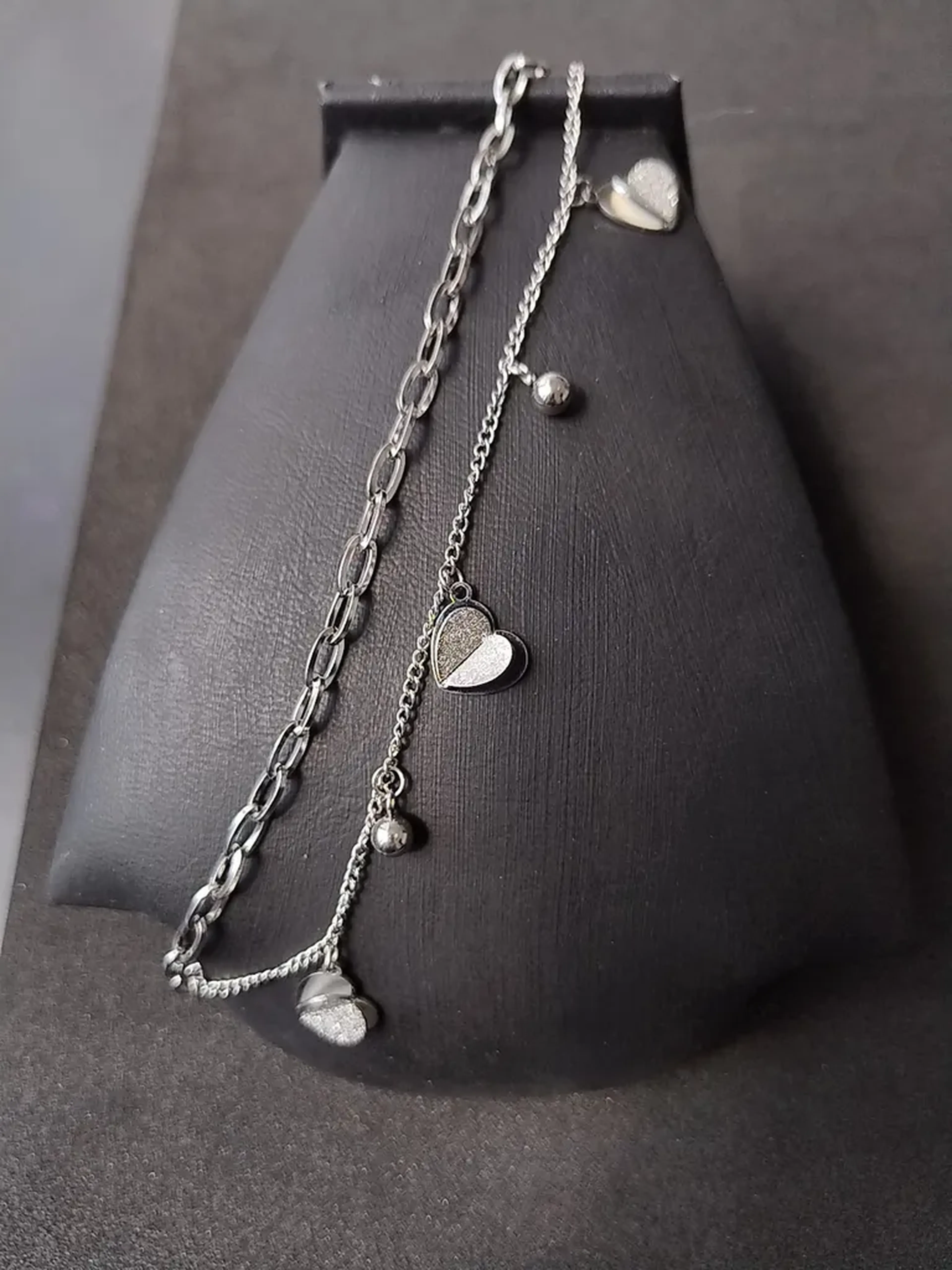 Pulseira coração duplo imagem