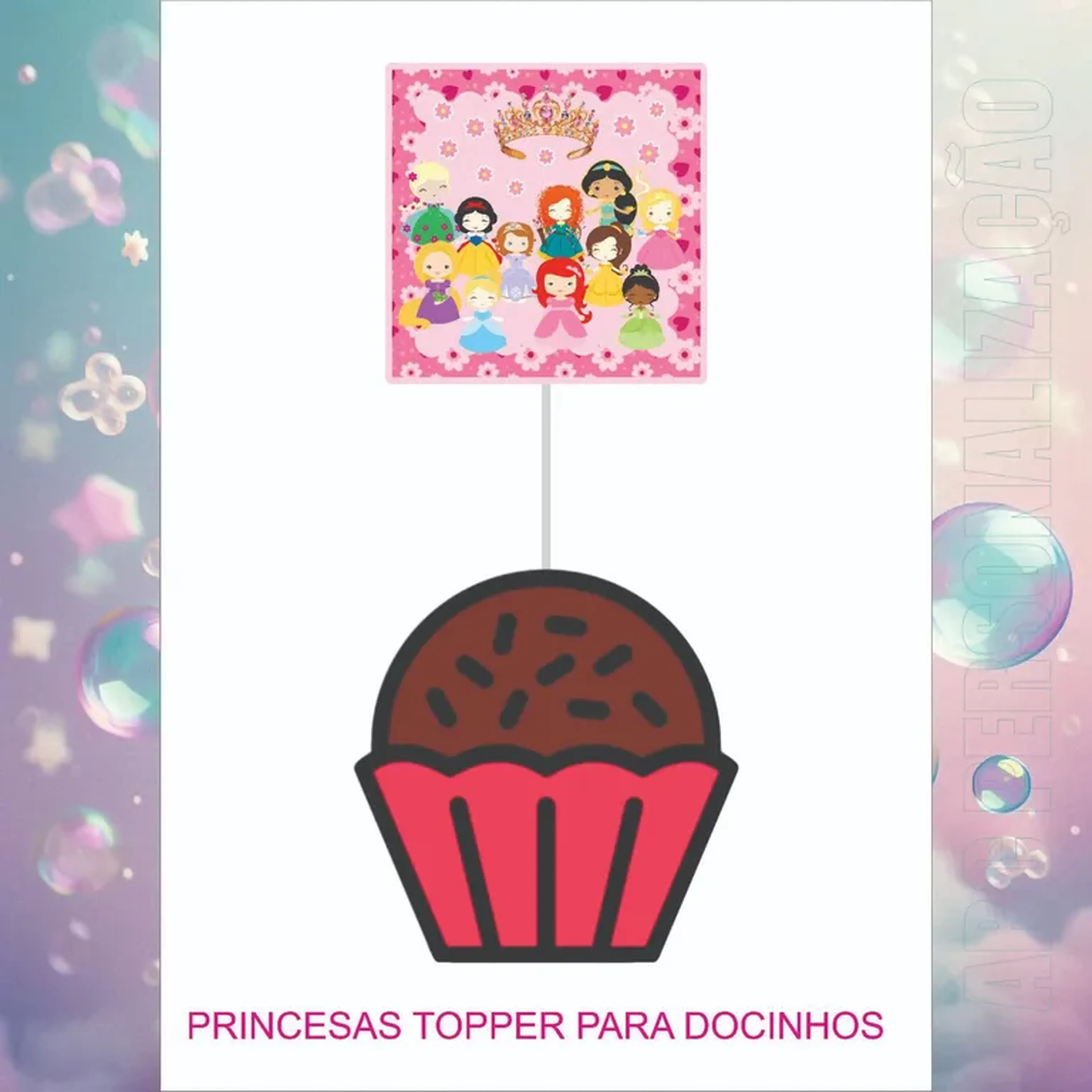 TOPPER PARA DOCINHOS MODELO 1 DADINHOS KIT 10 UNIDADES imagem