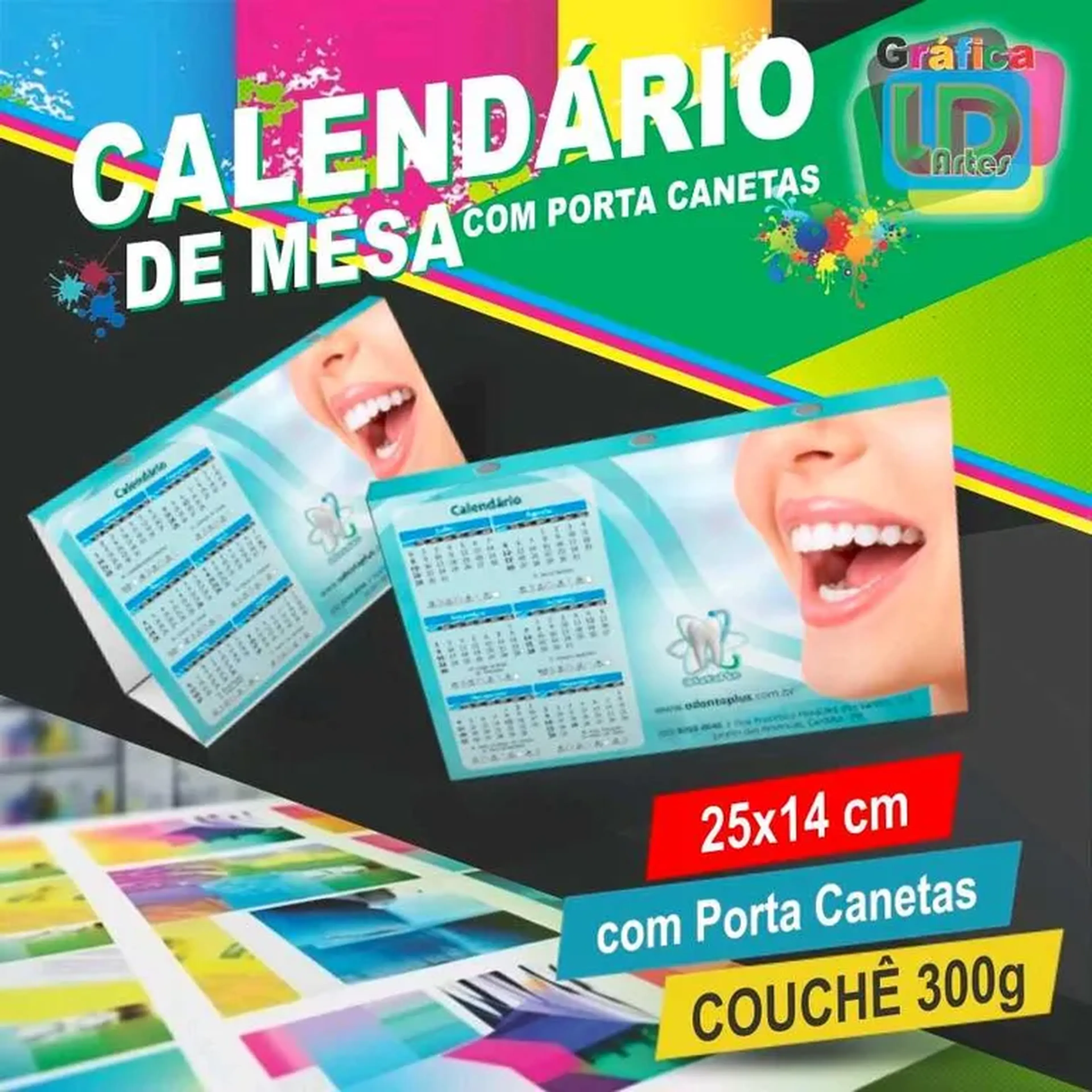 Calendário Mesa com Porta Canetas imagem