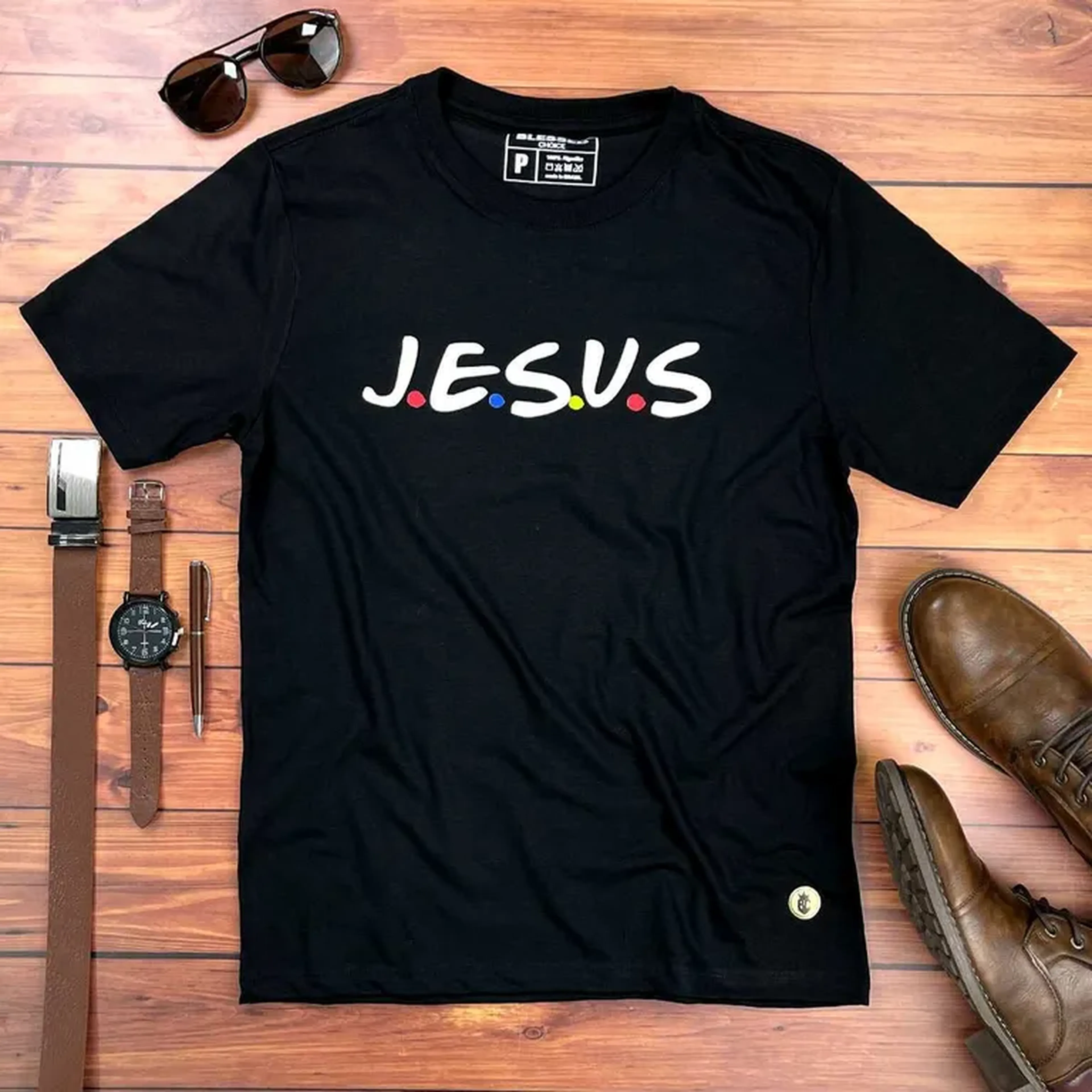 Camiseta Preta J.E.S.U.S imagem