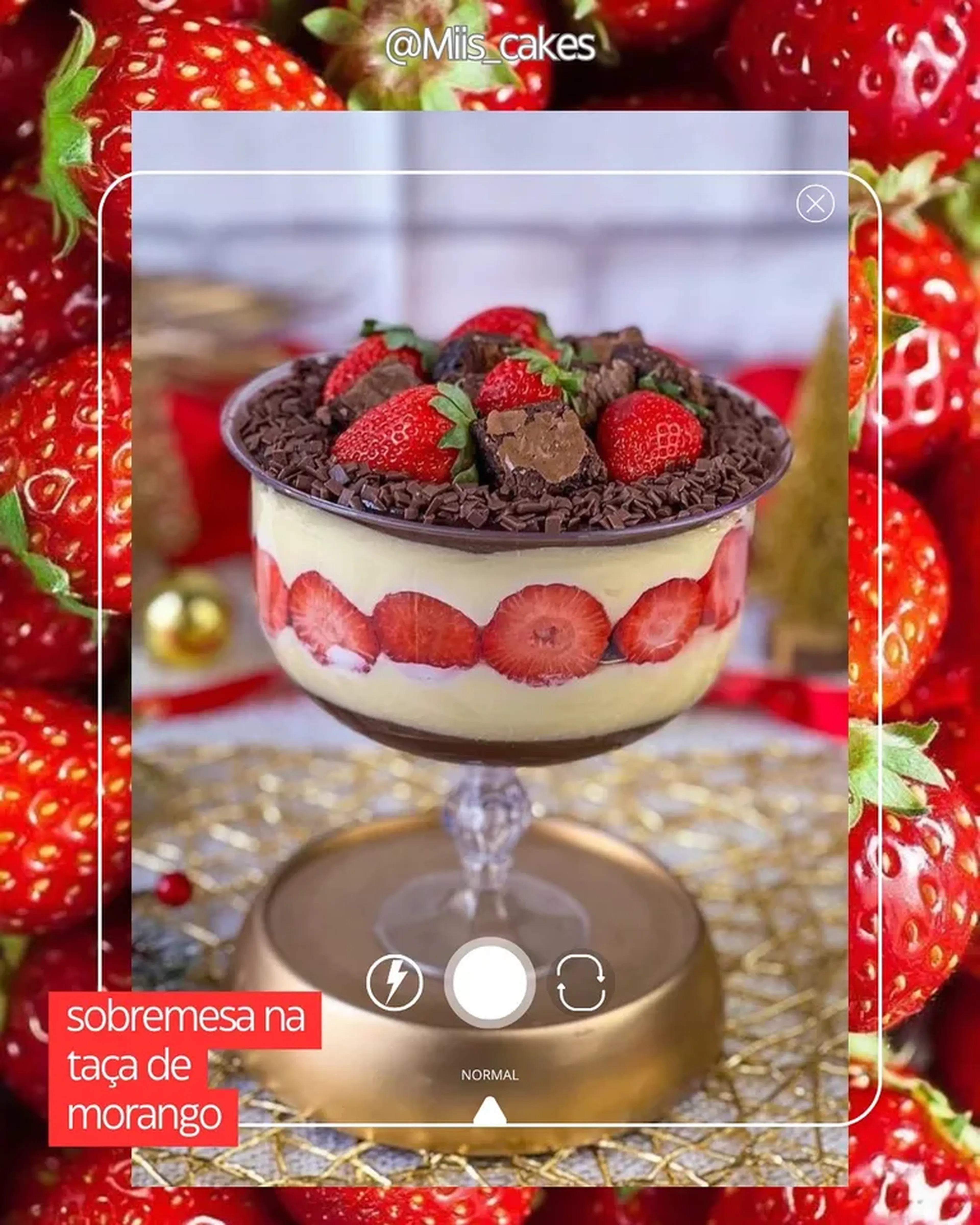 Supresa na Taça Morango C brownie (ENCOMENDA) imagem