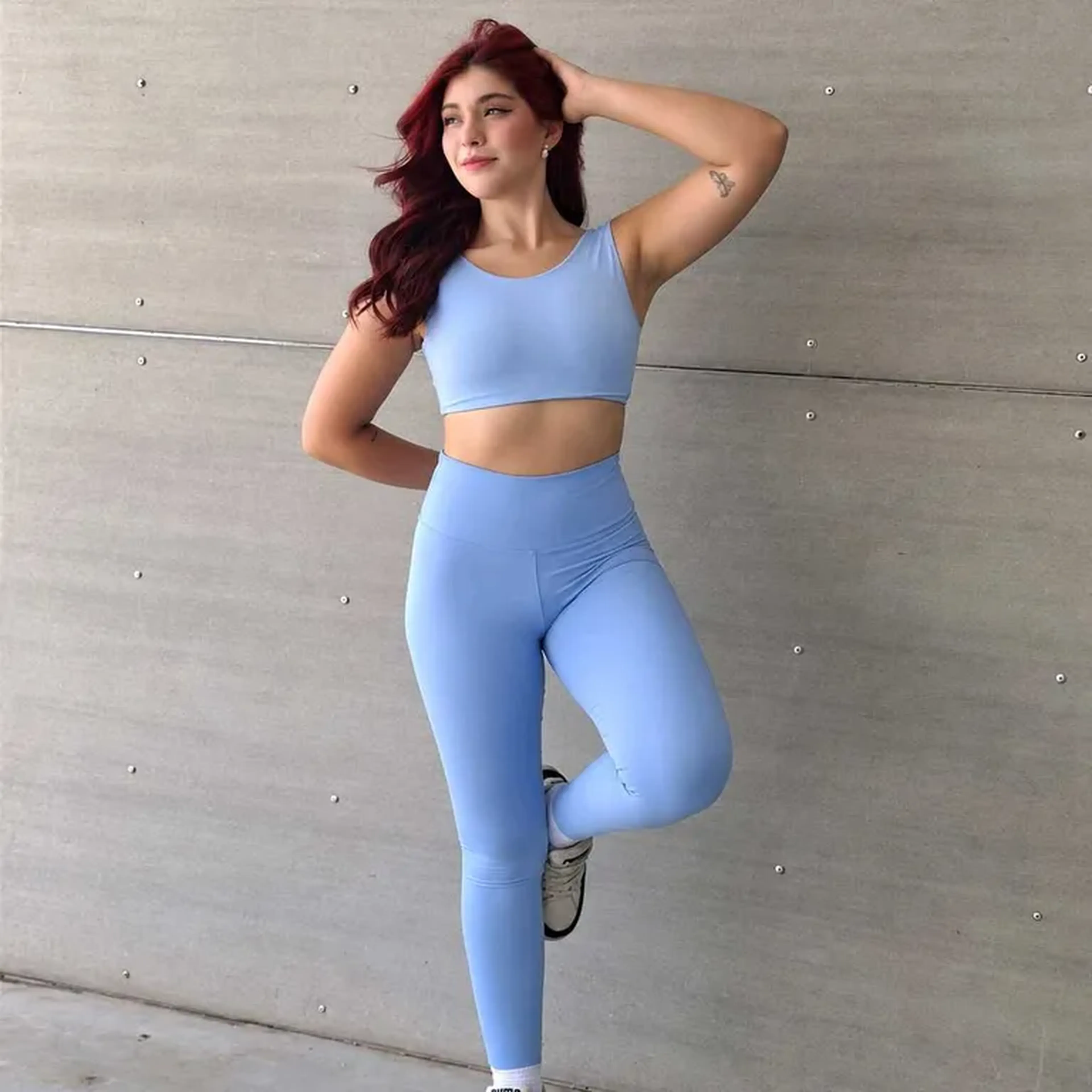 Conjunto Legging Top Ajustável Azul imagem