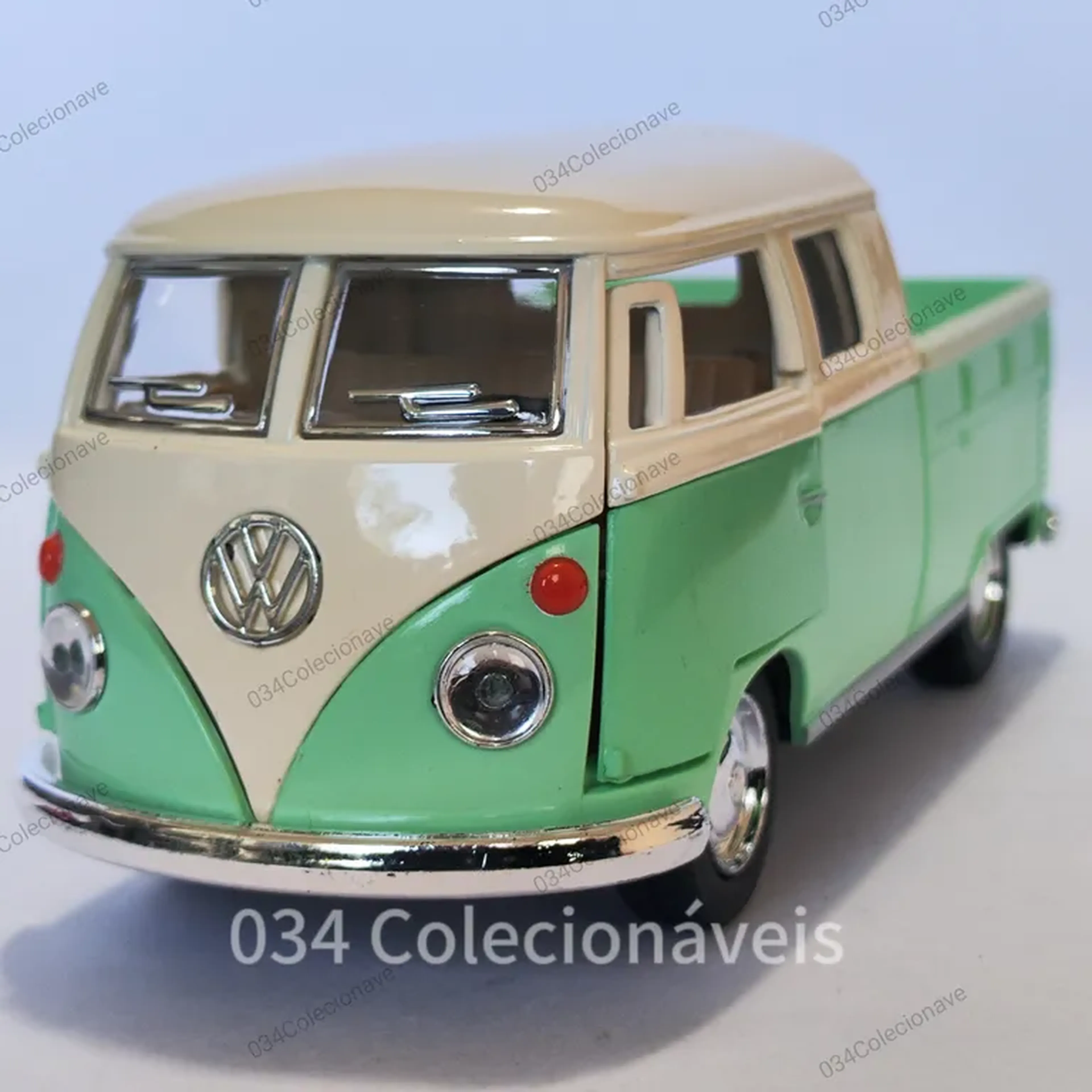 Miniatura Kombi Pickup Kinsmart Verde Água imagem