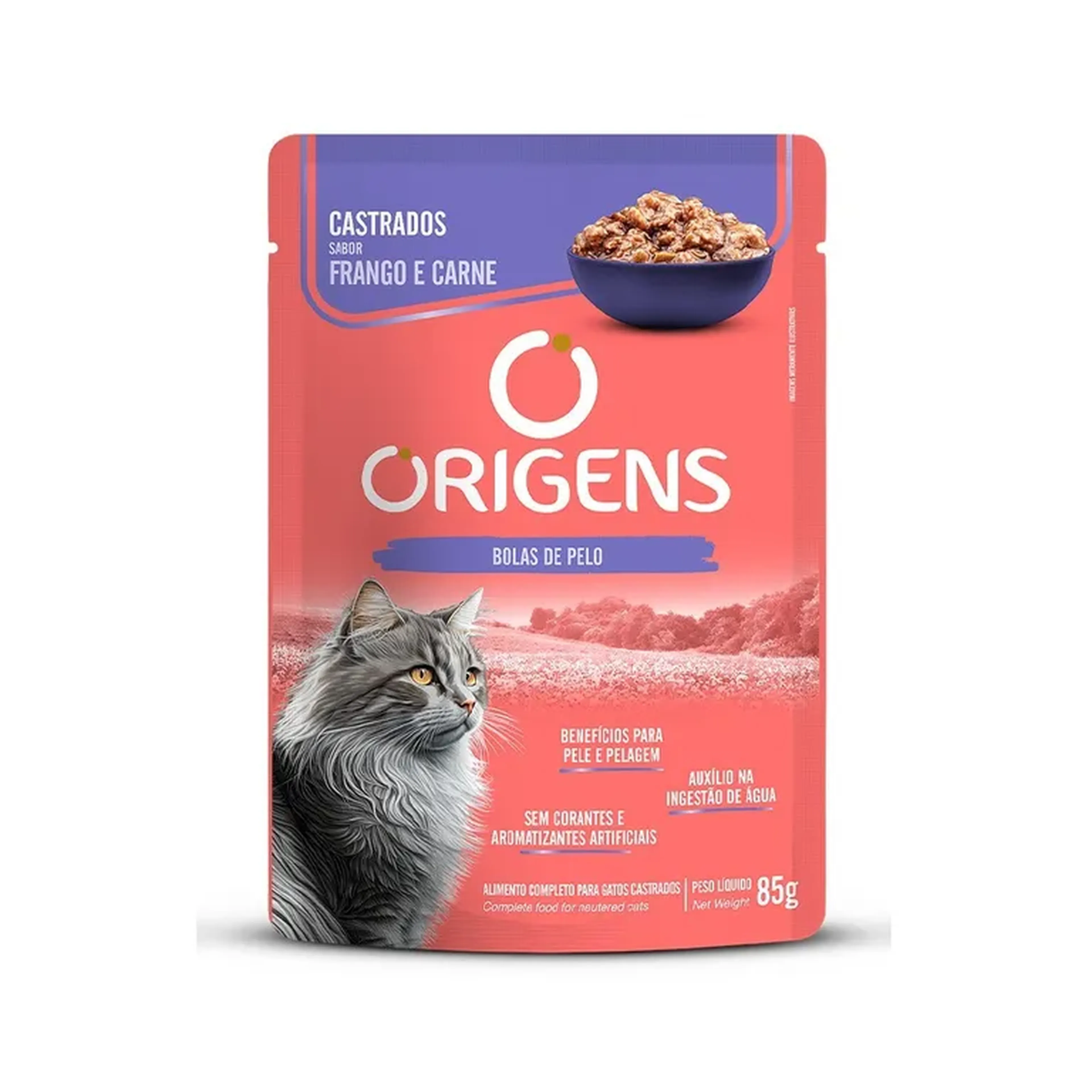 Ração Úmida Origens para Gatos Castrados Sabor Frango e Carne 85 imagem