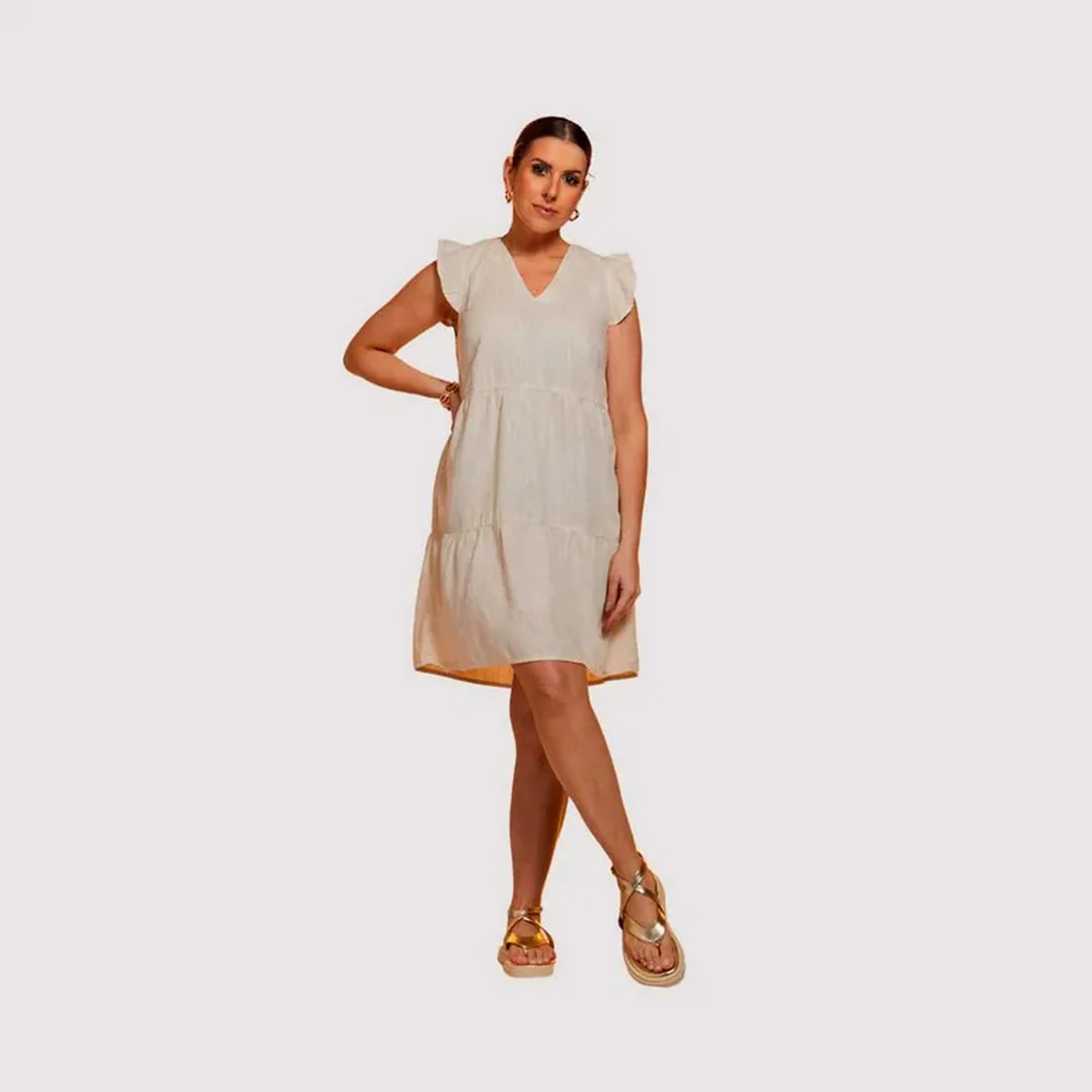 Vestido Camadas Linho imagem