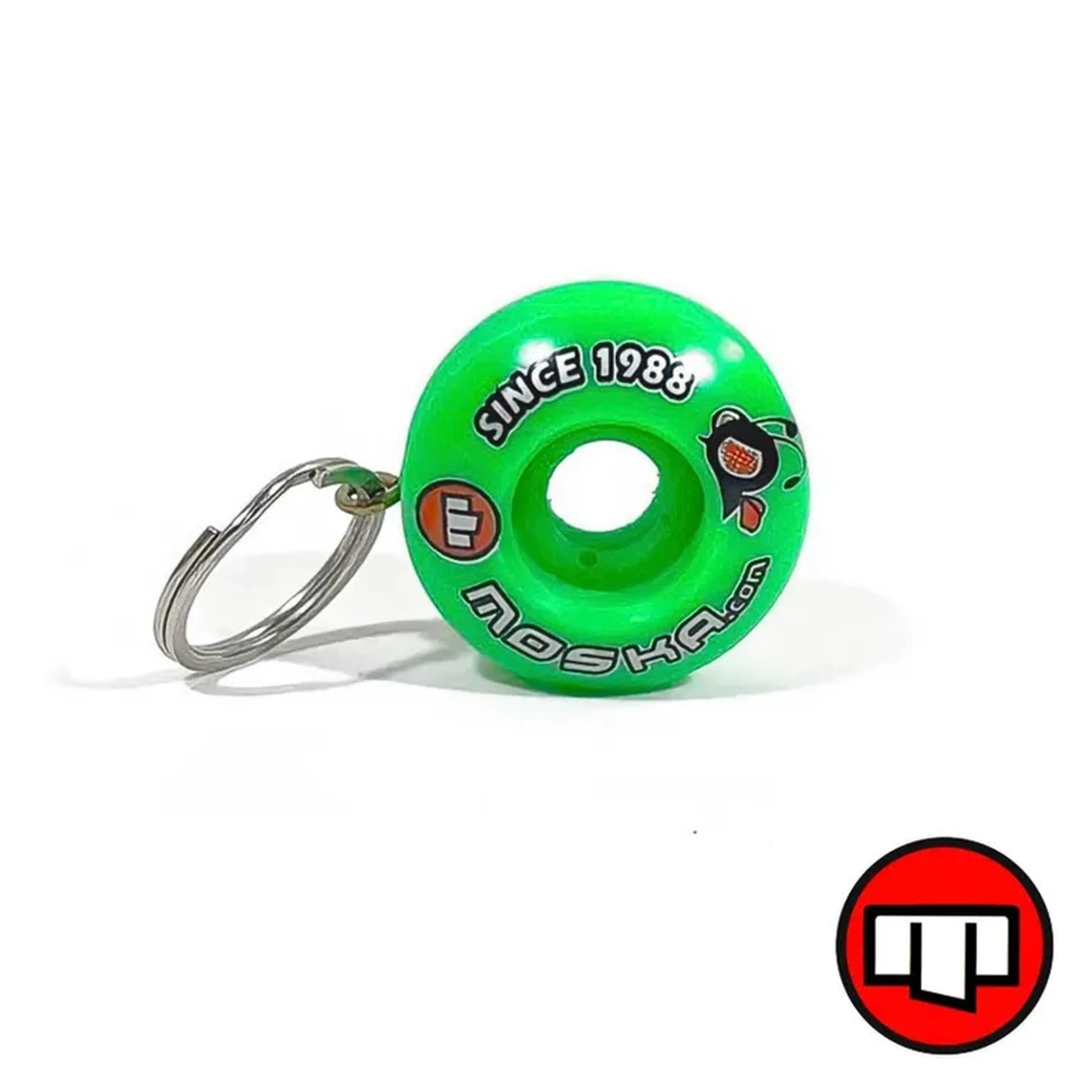 CHAVEIRO RODA DE SKATE MOSKA VERDE imagem