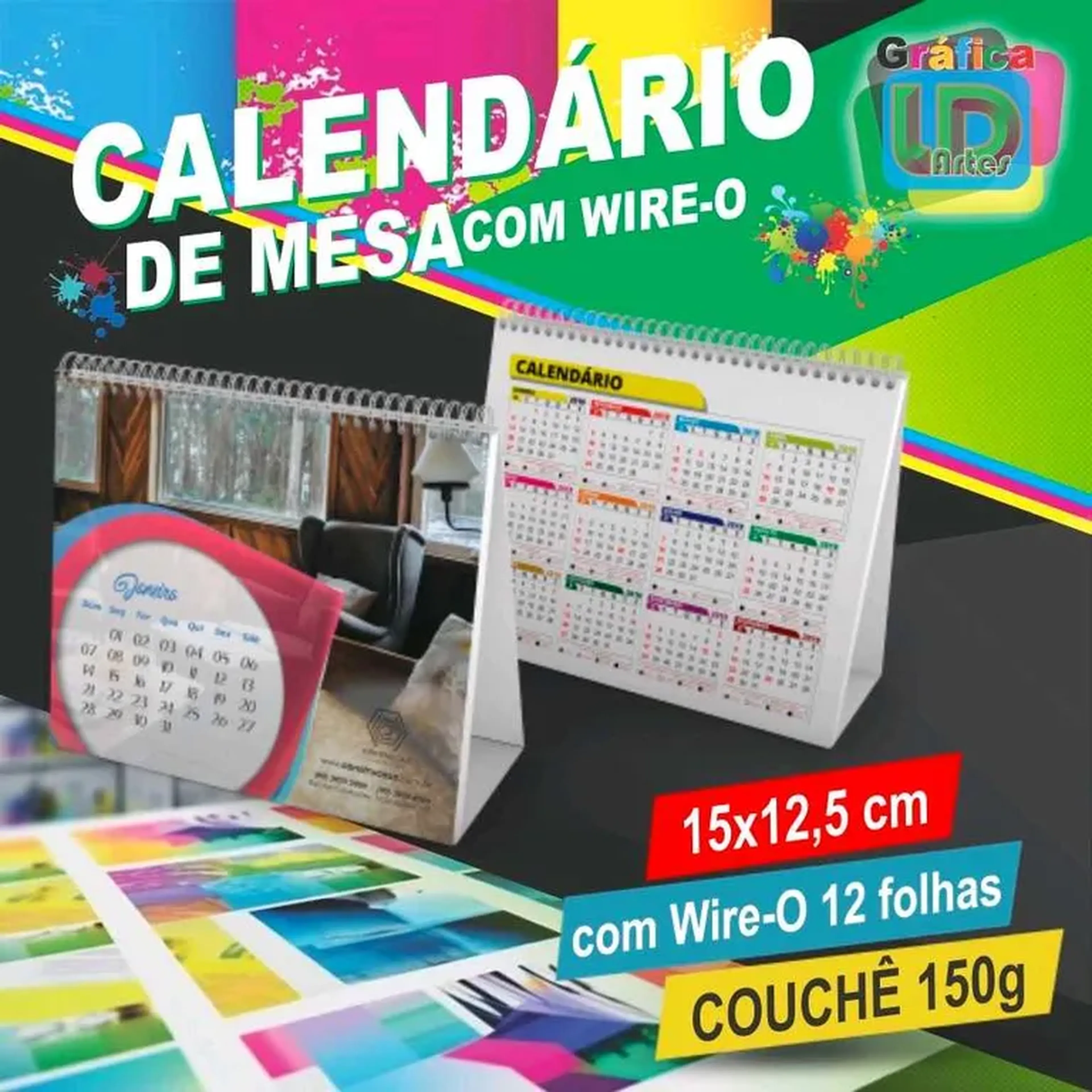 Calendário Mesa com Wire-O imagem