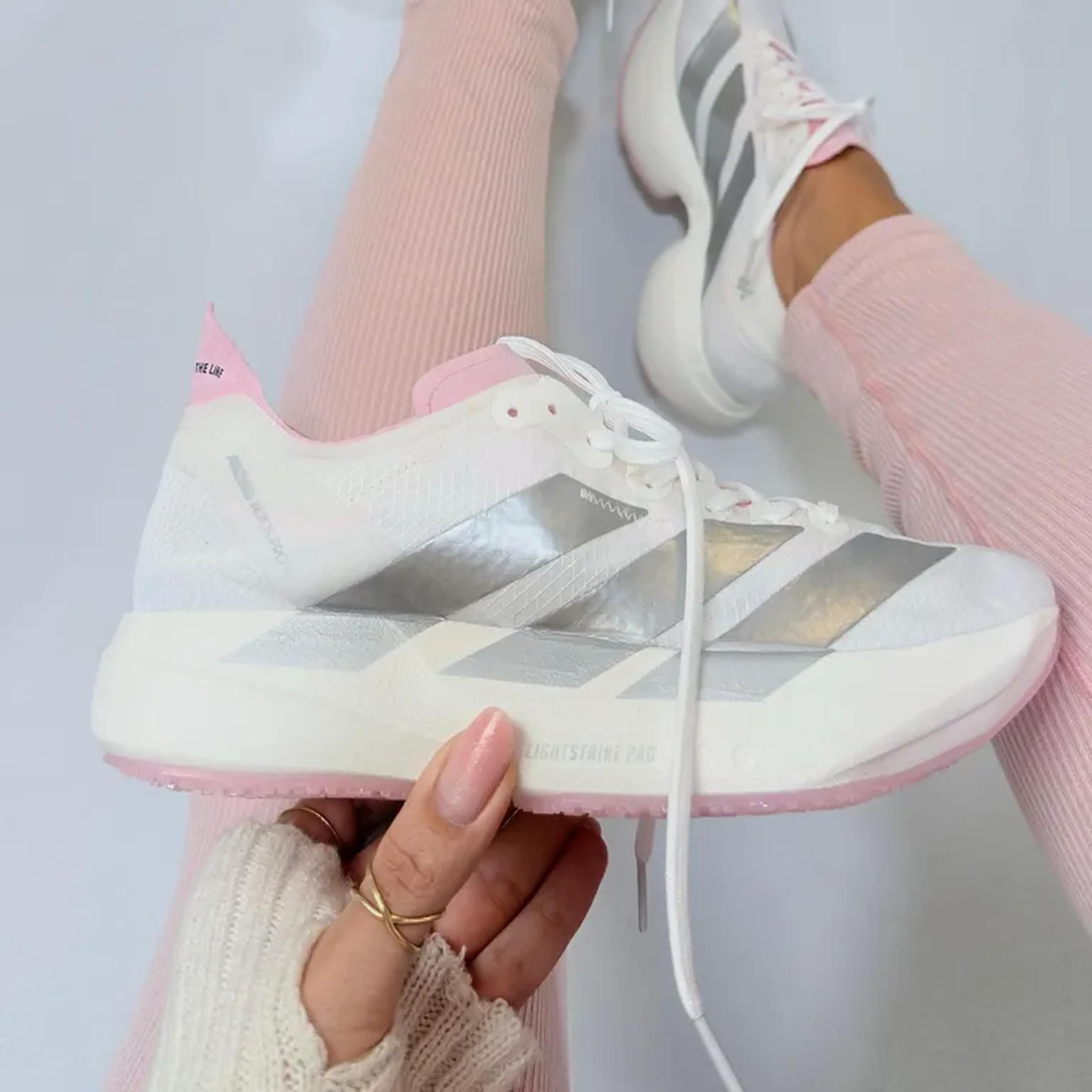 Adidas Adizero Adios Pro 4 Branco Prata Rosa imagem