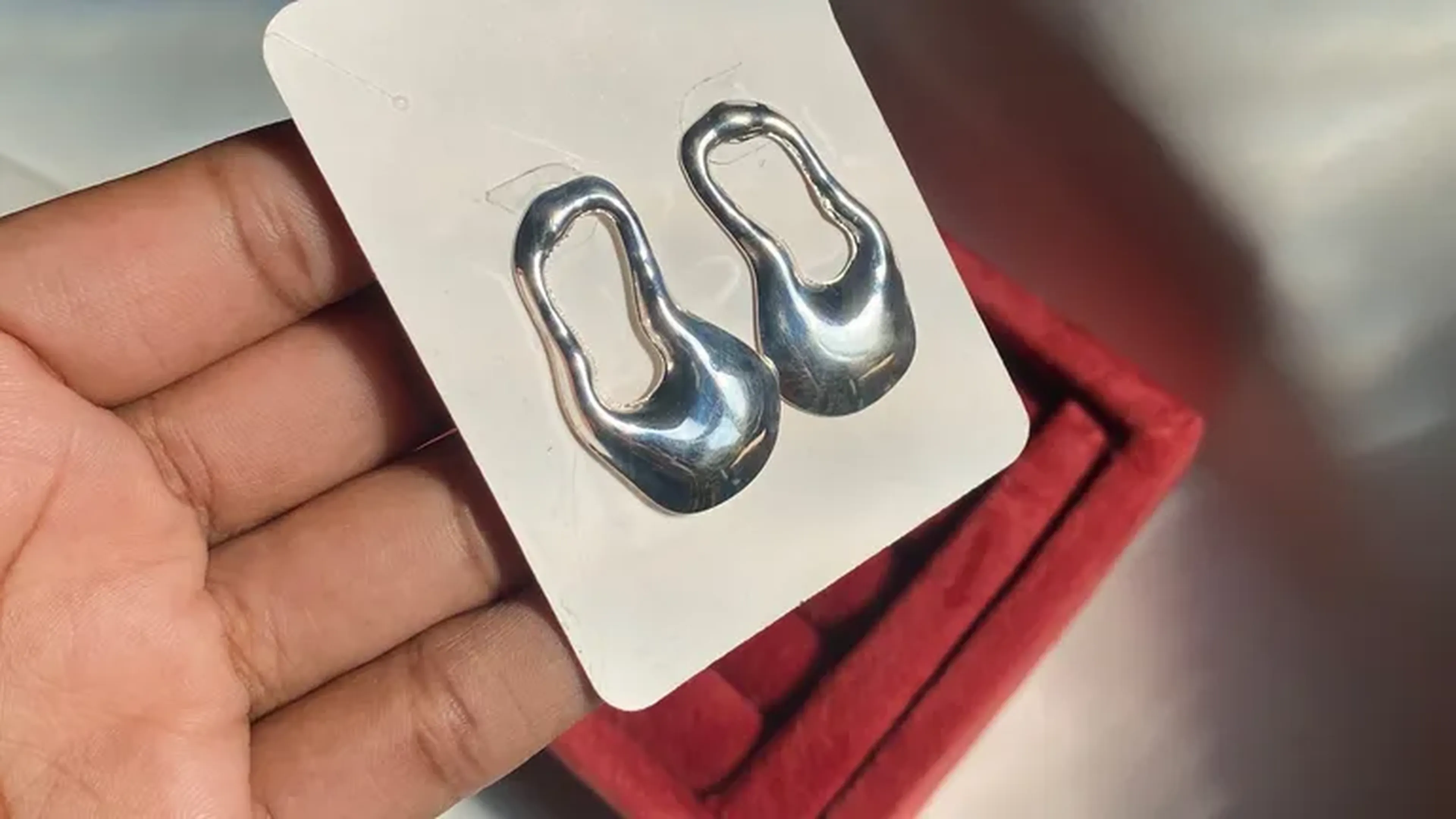 Brinco Orgânico banhado a Prata 925 imagem