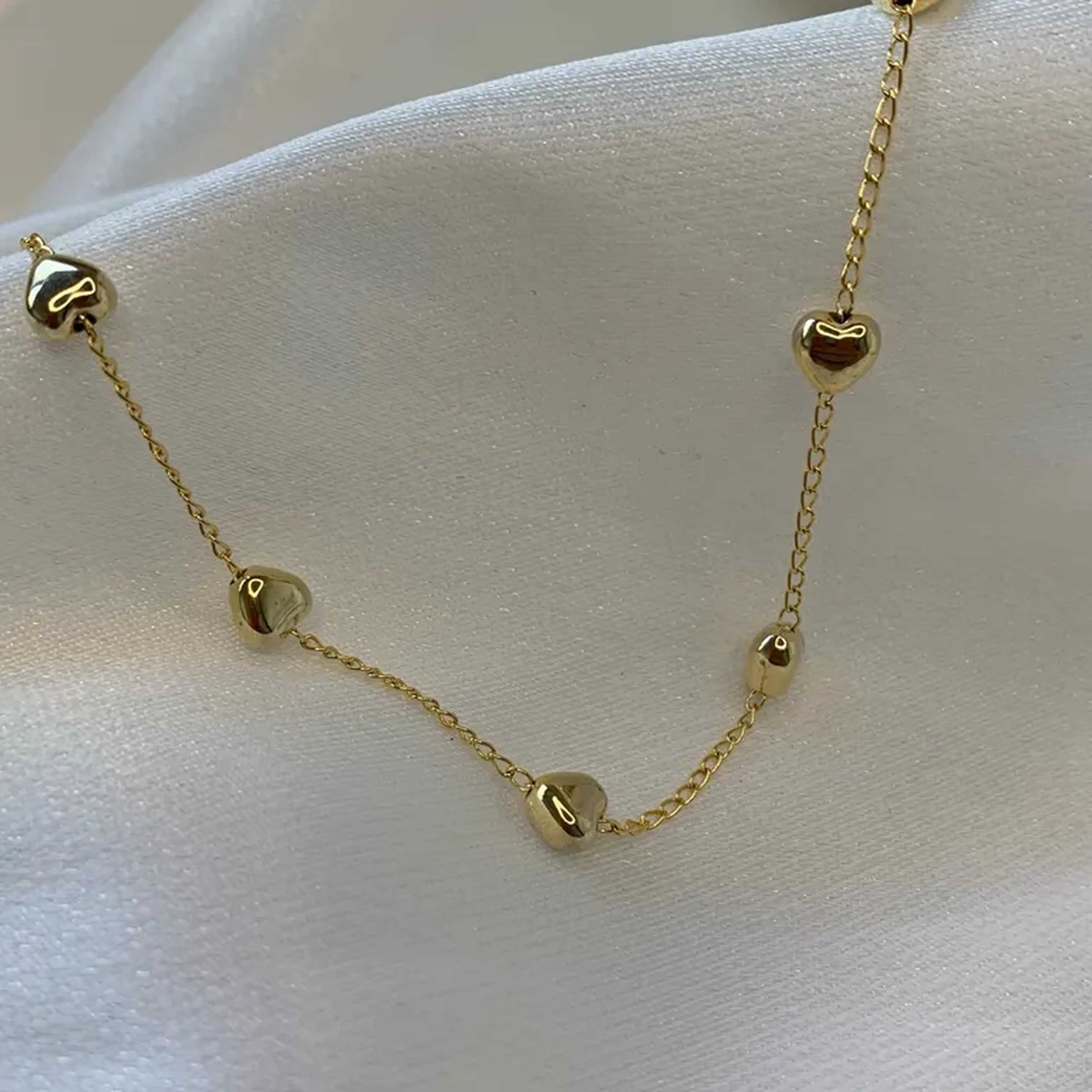 Colar Sweet Heart Choker Folheado a Ouro ou Prata imagem