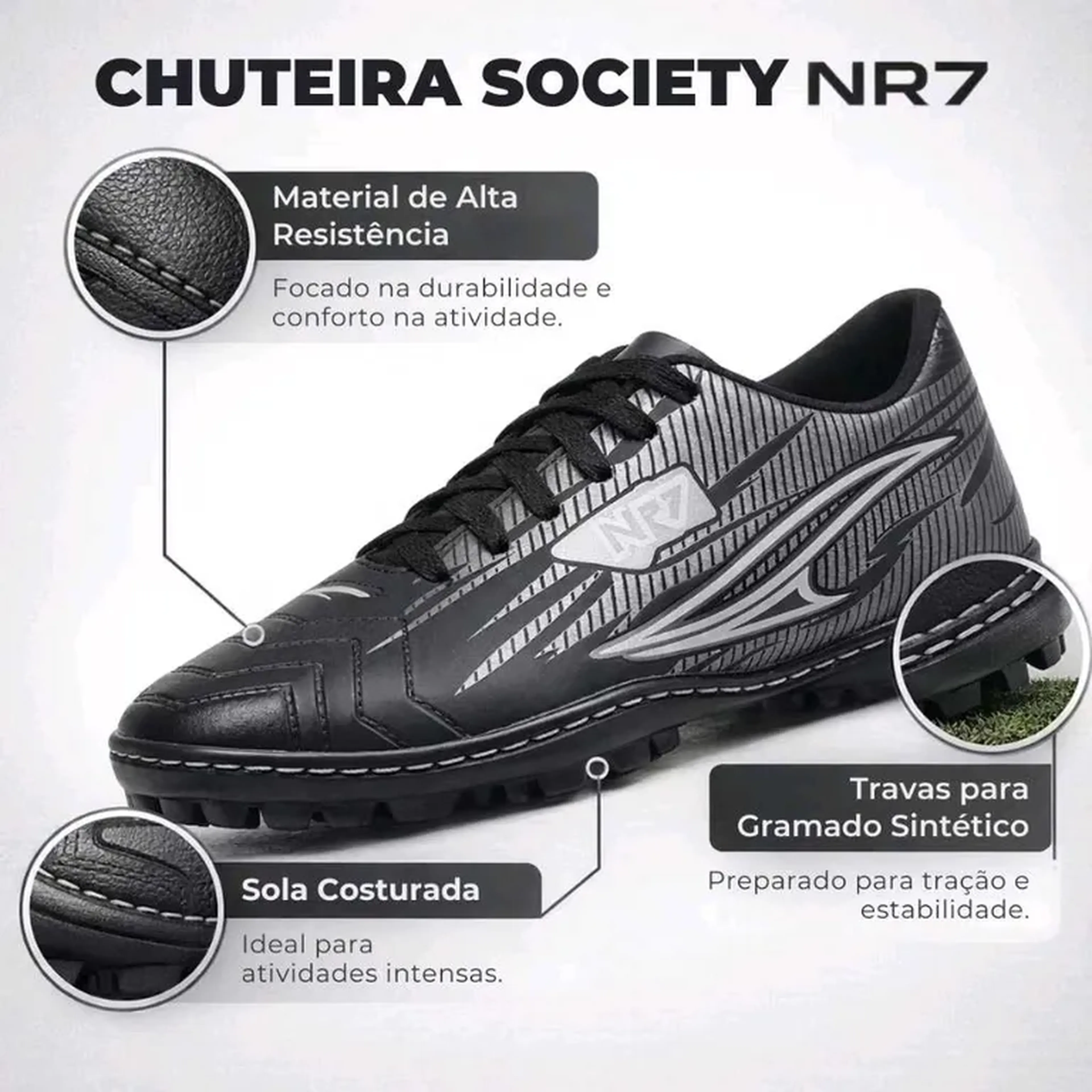 SOCIETY | Chuteira NR7 PRO7 - Cinza imagem